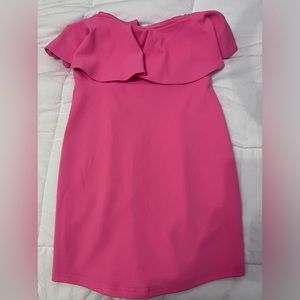 Strapless hot pink dress from Hemline